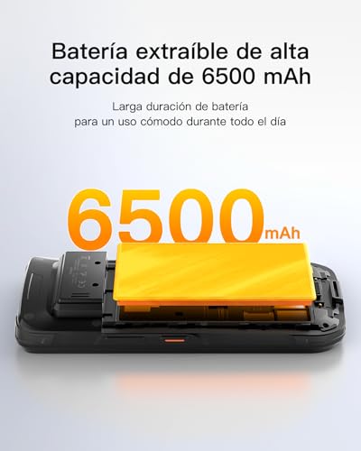 Inateck Android 12 PDA - Escáner de código de barras PDA de 6 pulgadas, pantalla táctil completa, lector 1D/2D con empuñadura de pistola, escáner Bluetooth IP66 6500 mAh, Wi-Fi 6 y 4G, para minoristas