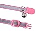 Reflective Breakaway Adjustable Cat Collar Necklace Pink/Purple/Orange Collar with Bell for Puppy Kitten 3pcs a Pack, Size 7.5