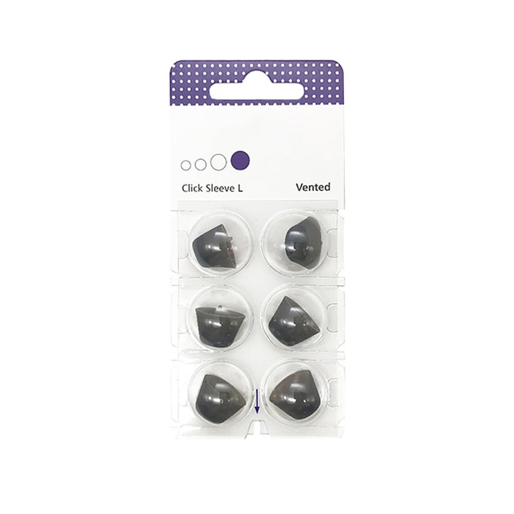 Hearing360 6 Domes Domes Click-Sleeve Open Vented for Signia Siemens Hearing Aids (L)