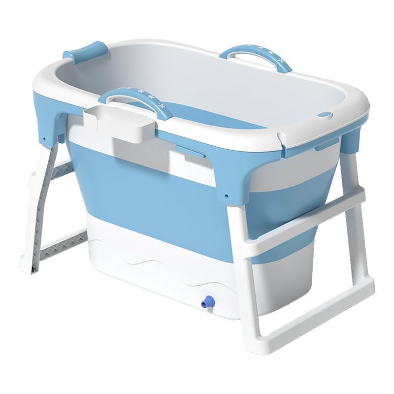 Photo 1 of Foldable Bathtub for Adults, 20 Gallon Portable Bathtub, Collapsible Soaking Tub with High-Density PVC & Insulation Cover, Spa for Small Bathrooms, Apartments, Outdoor Use (Drain Hose Included)
