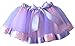 EachWell Little Girls Layered Rainbow Ribbon Tutu Skirt Dress Ballet Tiered Color #5(M)