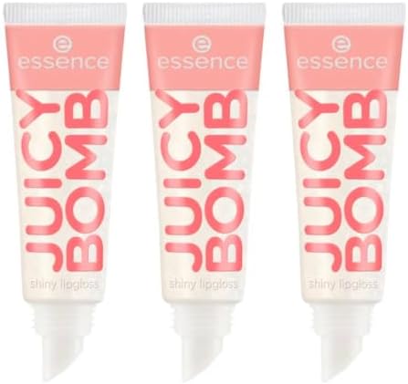 essence JUICY BOMB shiny lipgloss, Nr. 101, Transparent, glänzend, strahlend frisch, schimmernd, vegan, ohne Alkohol, ohne Parabene, ohne Mikroplastikpartikel, 3er Pack (3x10ml)
