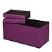 Otto & Ben Mellow Folding Box Chest with SMART LIFT Top Upholstered Tufted Ottomans Bench Foot Rest for Bedroom and Living Room, Orchid Purple 30