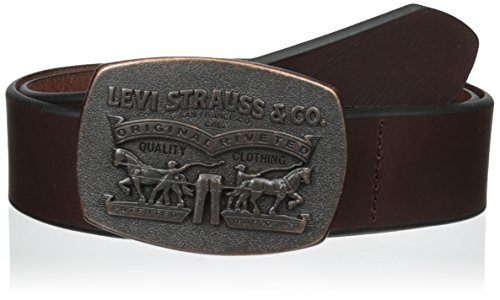 Levi s men s  1 9/16 in. 2horse plaque belt,brown,38