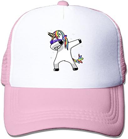 Unicorns Dabbing Outdoor Mesh Hat Jogging Snapback Adjustable Pink