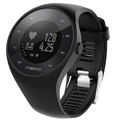 for Polar M200 Watch ,Silicone Watch Wrist Strap Rubber Band Replacement - Length 235MM (Black)