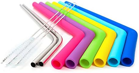 Big Straw Set of 6 Reusable Silicone Straws Perfect for 30 oz 20 oz RTIC and Yeti Tumbler