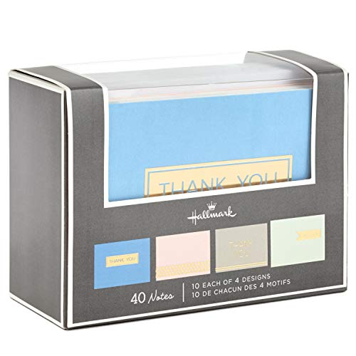 Hallmark Boxed Thank You Cards Assortment, Classic Gold Foil (Four