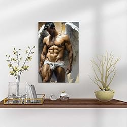 HMLZSJ Nude Muscle Male Torso Portrait Art Gay