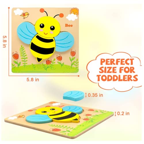 AM ANNA Wooden Puzzles for Toddlers 1-3 Year Old Girl Toy, Baby Montessori Toys 12-18 Months Birthday Gifts,Wooden Animal Puzzles Toy Life Learning Educational Preschool Toys - 6 Pack (6 Pack)