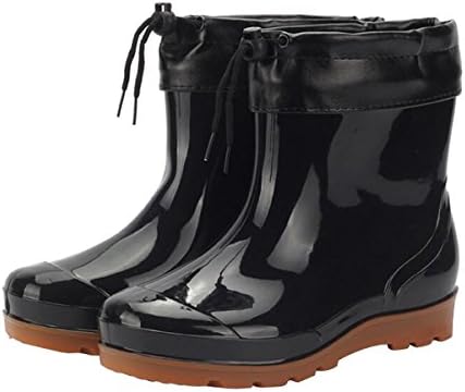 YELLOW AND TREE Men's Rubber Work Boot Waterproof Short Ankle Rain Boot With Warm Liners