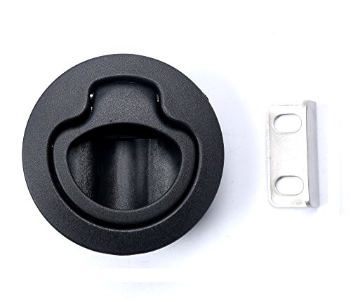 image for THORN Boat 2'' Flush Pull Slam Latch Black Plastic Round for RV Boat M