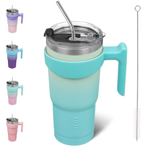 BJPKPK 20 oz Tumbler with Handle & Straw, Insulated Stainless Steel Mug