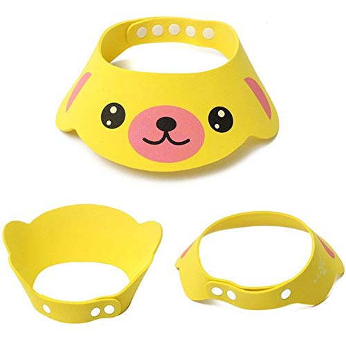 SUNTRADE Adjustable Visor Cartoon Shampoo Shower Bathing Protection Cap for Toddler, Baby, Kids, Children, Set of 3 - Thumbnail 3