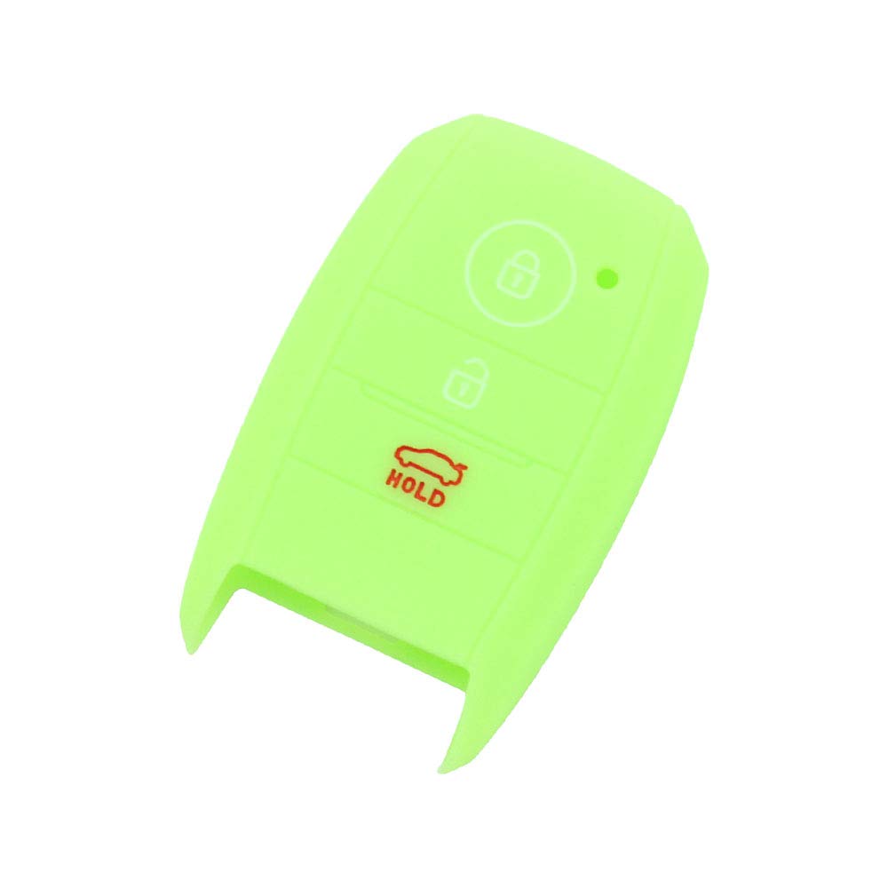 BROVACS Silicone Cover Protector Case Holder Skin Jacket Compatible with KIA 3 Button Smart Remote Key Fob CV9106 Neon Green — image 1
