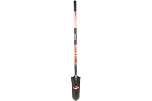 Pro-Yard 130633 Forged Steel Drain/Transplanting Spade with 61-Inch Fiberglass Long Handle-Red