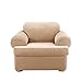 Sure Fit Stretch Stripe 2-Piece - Chair Slipcover  - Sand (SF37727)