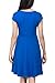 HIKA Women's Casual Cap Sleeve Round Neck Flared A-line Midi Dress (Medium, Blue)