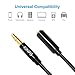 KINPS Audio Auxiliary Extension Audio Cable 3.5mm Stereo Jack Male to Female, Jack Cord for Phones, Headphones, Speakers, Tablets, PCs, MP3 Players and More (3ft/1m, TPE-Jet Black)