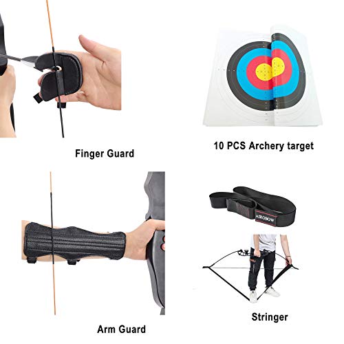 OEELINE Airobow Recurve Bow and Arrow Set, Takedown Archery Bow 62 inch
