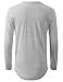 URBANCREWS Mens Hipster Hip Hop Longline Long Sleeve Crewneck T-Shirt Hgray, L