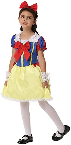 WHOLEWO Girls Halloween Costume Snow White Performance Dress Storybook Princess Cosplay (ek196-X-Large, Princess)
