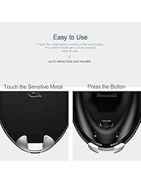 [Automático] Soporte y cargador de teléfono para coche, USAMS 10 W Qi Fast cargador inalámbrico de coche para teléfono móvil de ventilación para Galaxy Note 9 S9 S9+ S8 S8+ S7 S7 Edge 8 5, iPhone X 8 8 Plus y otros dispositivos habilitados para Qi