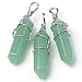 JOVIVI® Rock Crystal Divination Quartz Healing Point Chakra Pendant - Green Aventurine
