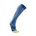 2XU Men's Performance Compression Run Sock, Vibrant Blue/Canary Yellow, Large