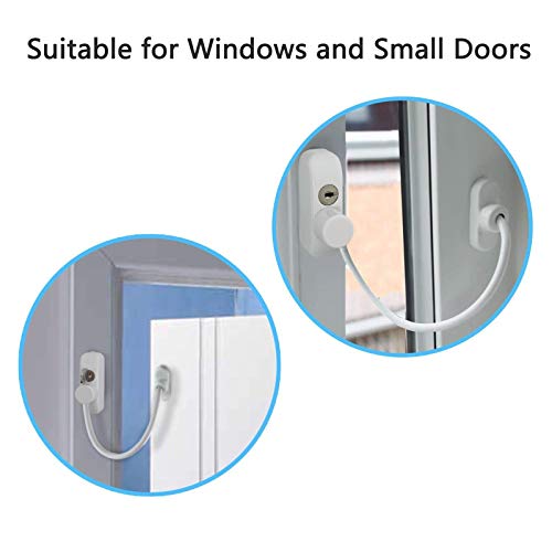 Kamtop Window Restrictor Locks 4 Packs Security Cable for Child Baby Safety Window Locks Door Locks with Screws Keys