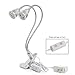 New Dual Head Led Grow Light, Ppunson 10W Desk Clip Lamp with 360 Degree Flexible Gooseneck and Double on/off Switch for Indoor Plants Greenhouse Office (10w Dual head)