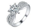 Berar Womens Fashion Six Claw Zircon Ring