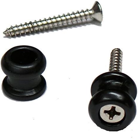 Straplock Buttons Pins Suit Standard Schaller Type - Set of 2 Matte Black