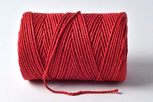 100m - Everlasto 'Solid' Beautiful Baker's Cotton Craft Twine (2mm approx) (BEEFEATER RED)