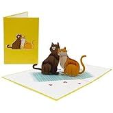 ETA 3D Pop Up Card – Romantic Cat Couple Greeting Card | Handmade Anniversary, Wedding, Valentine’s Day, Love Card with Envelope L15