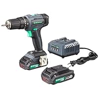 Amazon Brand - Denali by SKIL 20V Cordless Hammer Drill Kit with 2 x 2.0Ah Lithium Batteries and Charger, Blue