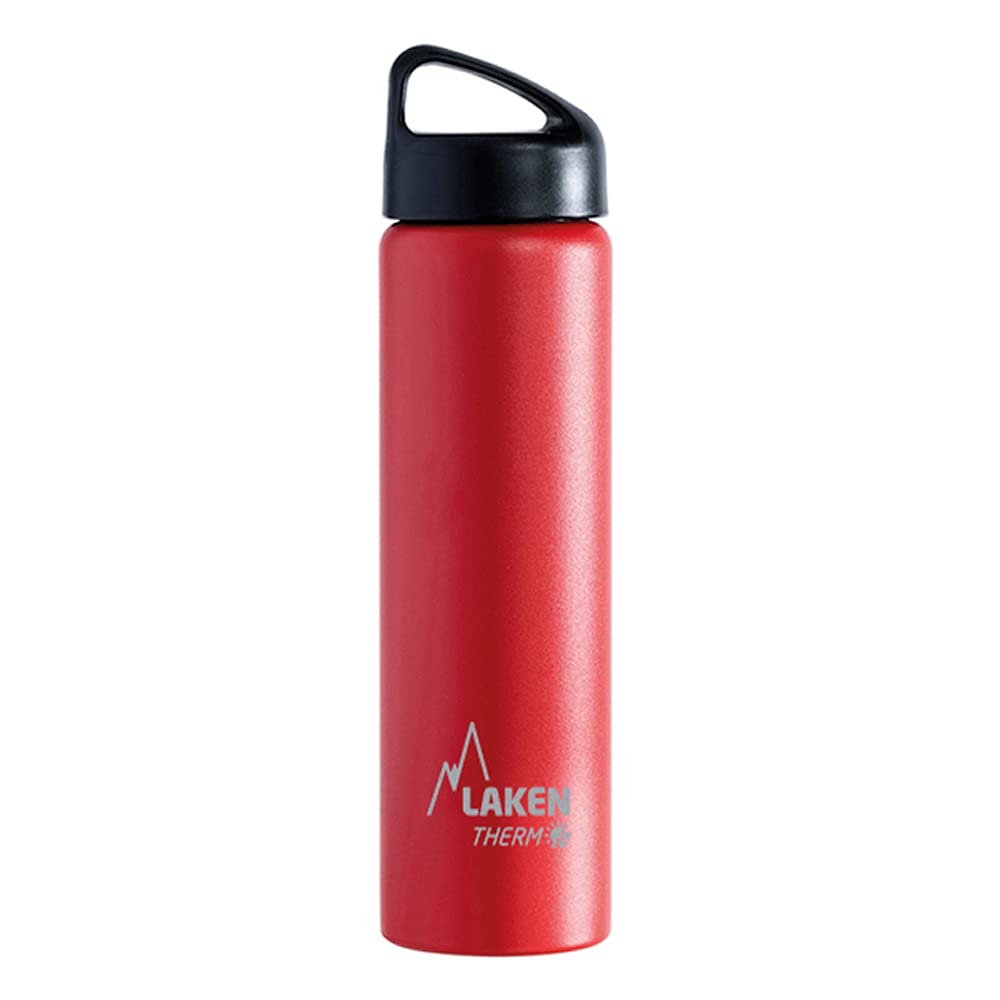 Laken Thermo Classic Vacuum Insulated Stainless Steel Water Bottle Wide Mouth - 750ml, Red