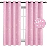 H.VERSAILTEX Glitter Stars Pattern Home Fashion Sleep-Enhancing Thermal Insulated Ring Top Blackout Window Curtains/Drapes for Bedroom, 1 Panel, W52 x L63 inch