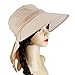 Beautyer Womens Sun Hat Summer Flap Cover Cap Cotton Anti-UV UPF 50+ Sun Shade Hat With Bow Wide Brim Adjustable Hat