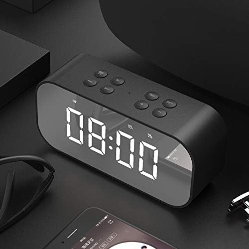 KLJKUJ Alarm Clock Radio with Wireless Bluetooth Speaker FM Radio Night Light Home Bedroom Kitchen Office Kids Black