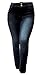 Jack David Women's Plus Size Stretch Black/Blue mid Rise Denim Jeans Pants Skinny Leg