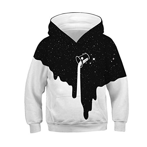 Novel Kids Clothes, Toddler Infant Newborn Hoodie,Galaxy Cartoon Print Sweatshirt Pocket Pullover Hoodie Sweater (6-7 Y, White 3)