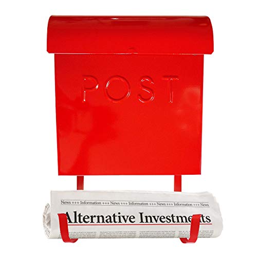 NACH MB44766 Wall Mounted Euro Post Box Mailbox with Newspaper Holder