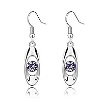 Iumer Fashion Crystal Drop Earring Oval Dangle Earrings