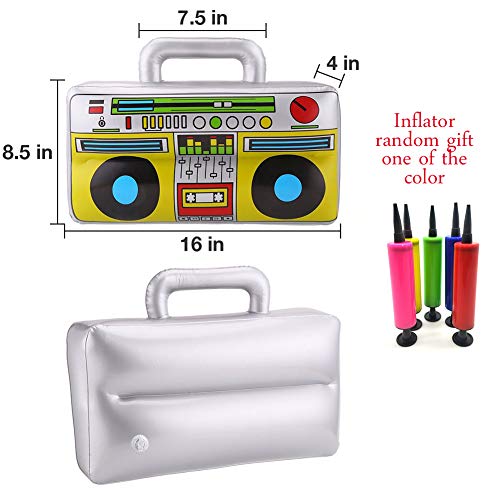 Christmas 3 Pieces 16 inch Inflatable Boombox Toy for 80's 90's Themed Party,Adults Costume Accessories and Hip Hop Party