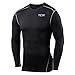 TCA Performance Long Sleeve Compression Shirt Men - BJJ Rashguard, Mens Compression Shirt, White/Black Compression Shirts Men - Black, L Mens (40-44