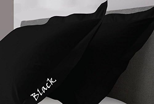Vedanta Home Collection European Square Pillow Shams Set of 2 Black 600 Thread Count 100% Natural Cotton pack of Two Euro 26 x 26 Pillow shams Cushion Cover, Cases Super Soft Decorative