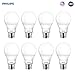 Philips LED Dimmable A19 Frosted Light Bulb: 800-Lumen, 2700-Kelvin, 9.5-Watt (60-Watt Equivalent), E26 Medium Screw Base, Soft White, 8-Pack (Old Generation) primary