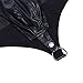 iiniim Sexy Men Lingerie Faux Leather Body Harness Underwear with Attached Pouch Black M