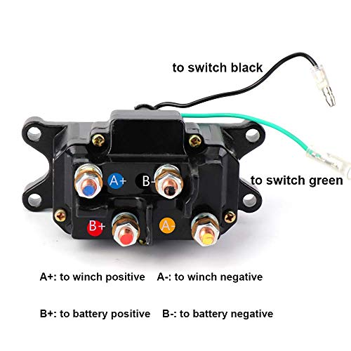 12V 250A Winch Solenoid Relay Contactor, ISSYZONE Off-road Winch Rocker Thumb Switch with 6 Protecting caps for ATV UTV 2000-5000lbs Winch